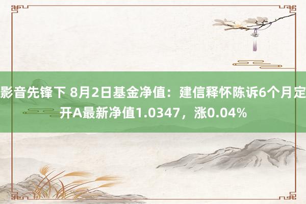 影音先锋下 8月2日基金净值：建信释怀陈诉6个月定开A最新净值1.0347，涨0.04%