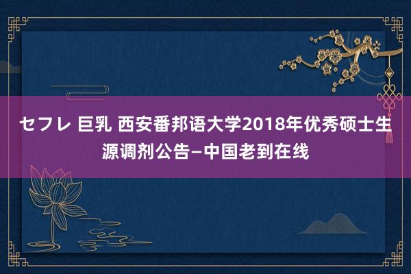 セフレ 巨乳 西安番邦语大学2018年优秀硕士生源调剂公告—中国老到在线